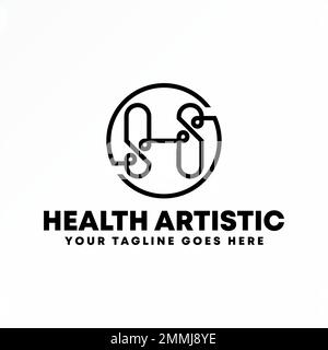 Letter or word SS or H serif font in line circle image graphic icon logo design abstract concept vector stock symbol related to initial or monogram Stock Vector