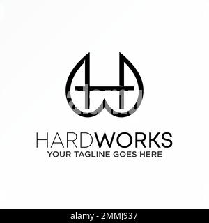 Letter or word HW or WH serif font in line image graphic icon logo design abstract concept vector stock symbol related to initial or monogram Stock Vector