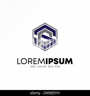 Letter or word PS or SP font in hexagon image graphic icon logo design abstract concept vector stock related to initial or monogram Stock Vector