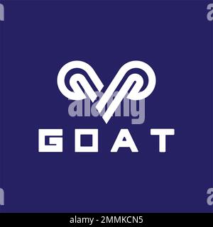 Sheep goat horns idea logo design vector icon illustration. Aries zodiac symbol logos Stock Vector