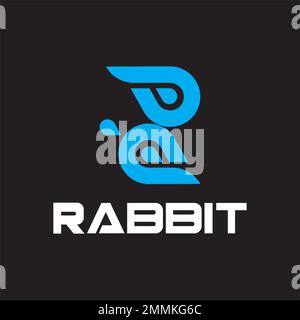 Simple Rabbit logo template vector icon symbol illustration Stock Vector