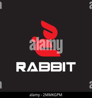 Simple Rabbit logo template vector icon symbol illustration Stock Vector
