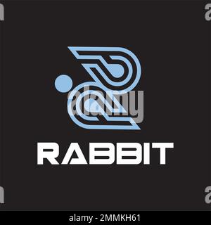 Simple Rabbit logo template vector icon symbol illustration Stock Vector