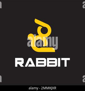 Simple Rabbit logo template vector icon symbol illustration Stock Vector