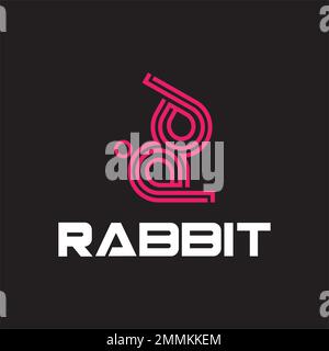 Simple Rabbit logo template vector icon symbol illustration Stock Vector