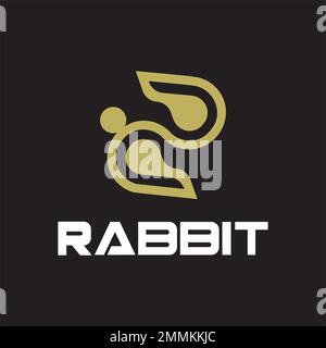 Simple Rabbit logo template vector icon symbol illustration Stock Vector