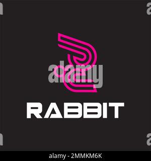 Simple Rabbit logo template vector icon symbol illustration Stock Vector