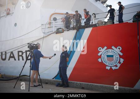 U.S. Coast Guard Cmdr. Brooke Millard, the Commanding Officer of USCGC