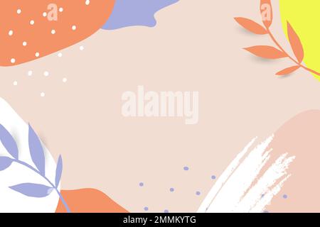 Colorful leafy Memphis frame vector Stock Vector