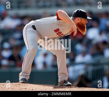 Red Sox closer Craig Kimbrel strikes out Los Angeles infielder Justin Turner