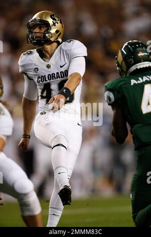 Colorado Buffaloes place kicker James Stefanou (48) in the second ...