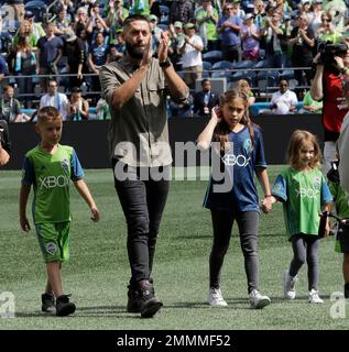 Clint Dempsey is honored at CenturyLink Field following retirement