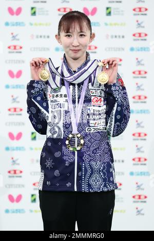 Tokyo, Japan. 29th Jan, 2023. Hina Hayata Table Tennis : All Japan Table Tennis Championships 2023 Award ceremony at Tokyo Metropolitan Gymnasium in Tokyo, Japan . Credit: AFLO SPORT/Alamy Live News Stock Photo