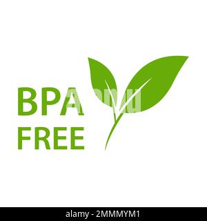 BPA FREE  bisphenol A and phthalates free icon vector non toxic plastic sign for graphic design, logo, website, social media, mobile app, UI illustrat Stock Vector