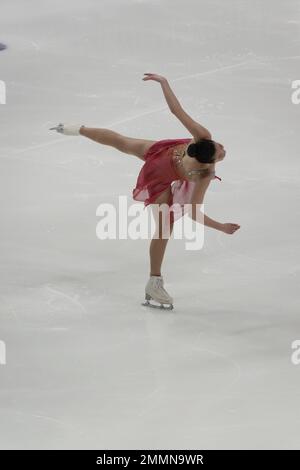 San Jose, CA, USA. 27th Jan, 2023. Ting Cui performs at the WomenÕs final at the 2023 Toyota US Figure Skating Championship Credit: Motofoto/Alamy Live News Stock Photo