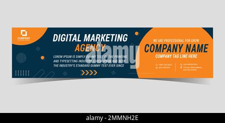 Digital Marketing Social Media Cover Photo Template design. Social Media Cover page Design For Digital Marketing. Social Media Marketing Web Banner Stock Vector