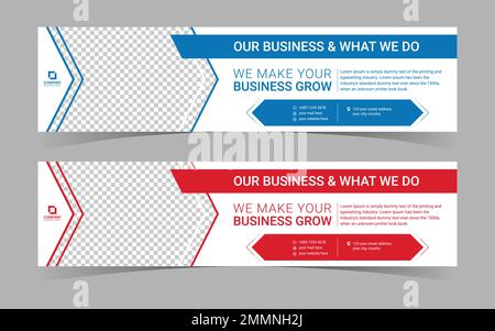 Web banner or Social Media Cover Photo Template design. Social Media Cover page Design. Corporate Web Banner Stock Vector