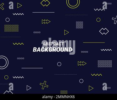 Abstract geometric memphis background. Vector illustration. Stock Vector