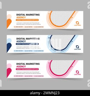 Web banner or Social Media Cover Photo Template design. Social Media Cover page Design. Corporate Web Banner Stock Vector