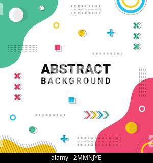 Abstract geometric memphis background. Vector illustration. Stock Vector