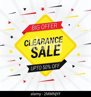 Big Offer Clearance Sale banner for advertising. Vector illustration EPS.10 Stock Vector