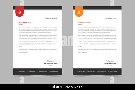 Professional Corporate And Creative Letterhead Design For Business. Print Ready Letterhead Template In A4 Size Stock Vector