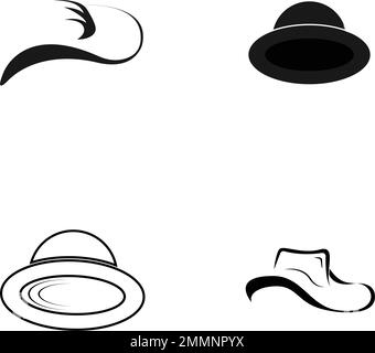 black hat logo vektor template Stock Vector