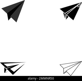 Start Up Business Outlined Line Vector Icon Paper Plane Stock Vector