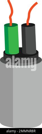 Optical fiber flat line vector icons. Network connection, computer wire, cable bobbin, data transfer. Thin signs for electronics store, internet servi Stock Vector