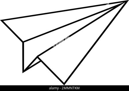 Start Up Business Outlined Line Vector Icon Paper Plane Stock Vector