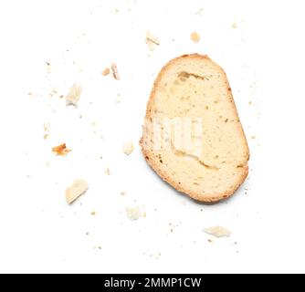 Slice of fresh bread isolated on white background Stock Photo