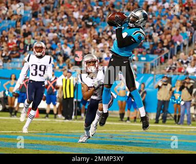 Carolina Panthers wide receiver Mose Frazier (81) runs a drill during a  combined NFL football training camp with the Tennessee Titans Wednesday,  Aug. 16, 2017, in Nashville, Tenn. (AP Photo/Mark Humphrey Stock