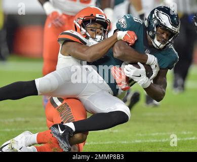 Cleveland Browns cornerback Michael Jordan catches a pass during