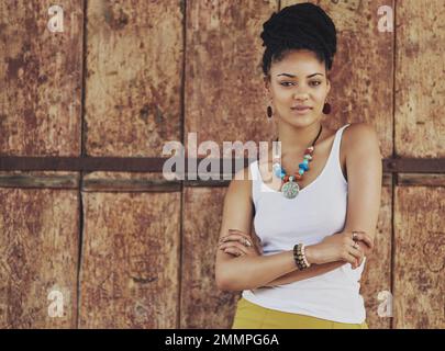 Confident in me Im sure of it. Portrait of an attractive and trendy young woman. Stock Photo