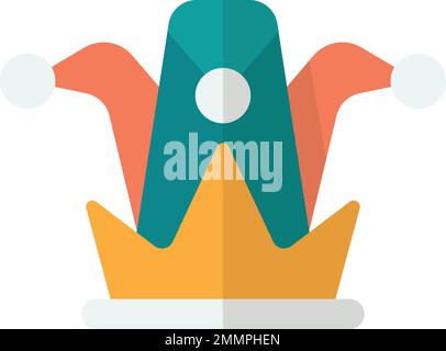 clown hat illustration in minimal style isolated on background Stock Vector