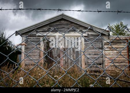 Old shed, Turangi, Lake Taupo, North Island, New Zealand Stock Photo