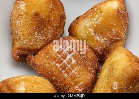 Raviole Bolognesi con Mostarda Bolognese. Traditional Italian dessert from Bologna. Closeup Stock Photo