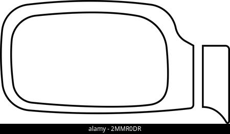 rear view car mirror icon in black frame isolated on white background illustration design Stock Vector