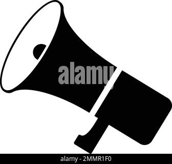 Speaker icon. Loudspeaker sign. Loud announce. Shout in megaphone. Bullhorn alert. Noise speaker. Speak news announcement. Loud sound horn. Notify ico Stock Vector