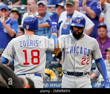 August 27, 2017: Chicago Cubs' Javier Baez (9) in actionduring the MLB game  between the Chicago Cubs and Philadelphia Phillies at Citizens Bank Park in  Philadelphia, Pennsylvania. Christopher Szagola/CSM Stock Photo - Alamy