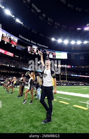 New Orleans Saint's first male cheerleader dances on the field