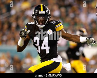 PHILADELPHIA, PA - OCTOBER 30: Pittsburgh Steelers Safety Terrell Edmunds  (34) warms up before the game between the Pittsburgh Steelers and  Philadelphia Eagles on October 30, 2022 at Lincoln Financial Field in