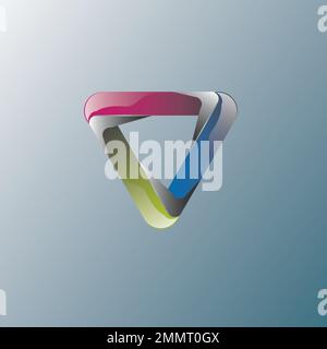 Modern 3d logo design Stock Vector