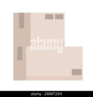 Corrugated shipping boxes semi flat color vector objects Stock Vector