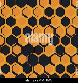 honeycomb based yellow hexagonal pattern vector illustration Stock ...