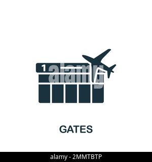 Gates icon. Monochrome simple sign from airport elements collection ...