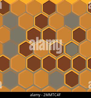 honeycomb based yellow hexagonal pattern vector illustration Stock ...