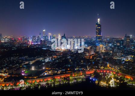 Nanjing city night scene Stock Photo