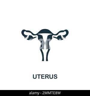 Uterus icon. Monochrome simple sign from anatomy collection. Uterus icon for logo, templates, web design and infographics. Stock Vector