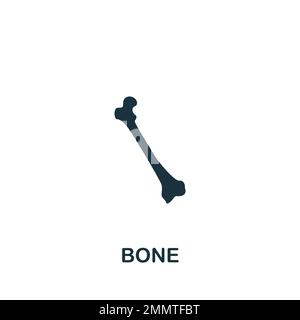 Bone icon. Monochrome simple sign from anatomy collection. Bone icon for logo, templates, web design and infographics. Stock Vector